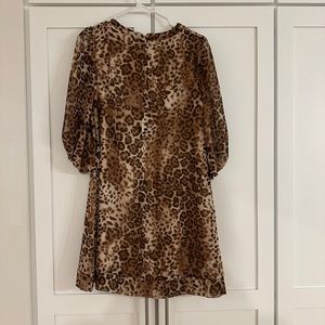 Eva Mendes Cheetah Puff Sleeve Dress